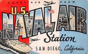 US Naval Air Station, San Diego, California USA Large Letter Military Unused 