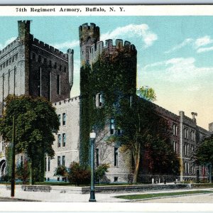 c1910s Buffalo, NY 74th Regiment Armory Arsenal PC Army National Guard Ammo A324