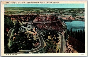 Loops of Columbia River Highway at Rowena Heights Oregon Trails Paths Postcard