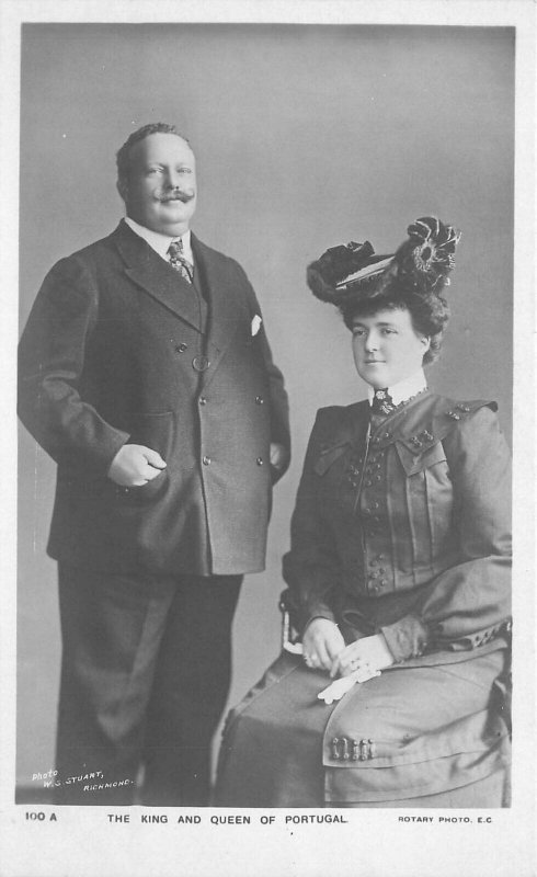 Postcard RPPC Photo C-1910 Royalty King ^& Queen Royalty Portugal 22-14027