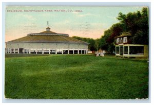 1911 Coliseum Chautauqua Park Waterloo Iowa IA Posted Antique Postcard