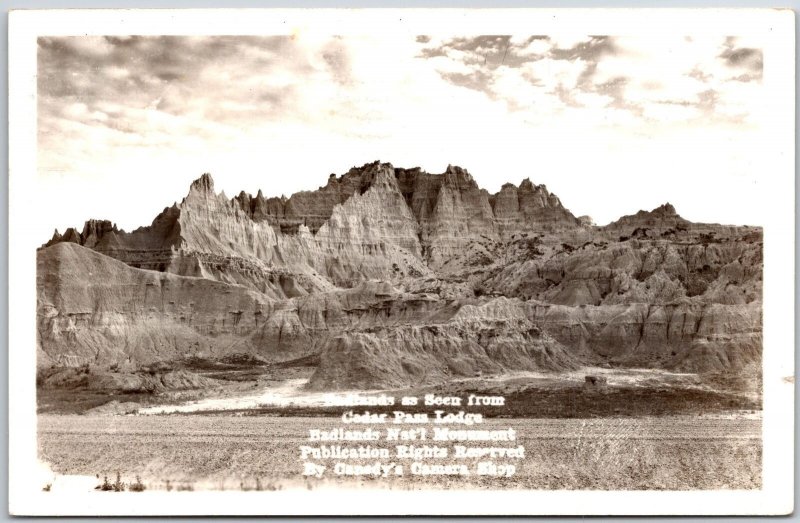 1948 Cedar Pass Lodge Badlands National Monument Real Photo RPPC Posted Postcard