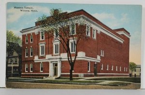 MN Masonic Temple Winona Minnesota Postcard Q11