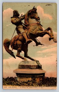 The Statue of Joan of Arc in France Vintage Postcard 0518