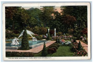 1929 Italian Rose Garden City Park Saratoga Springs New York NY Vintage Postcard