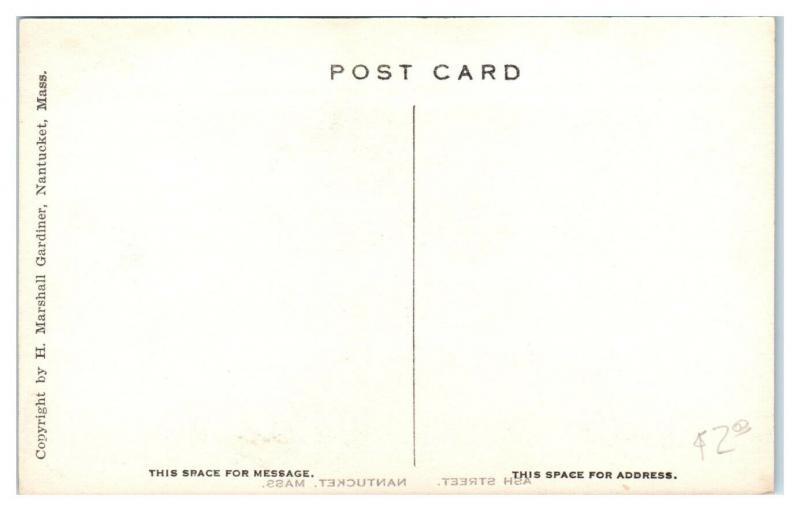 Ash Street, Nantucket, MA Hand-Colored Postcard *5B
