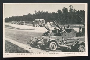 Mint USA Real Picture Postcard Big Guns Of The US Army Maneuver 1942