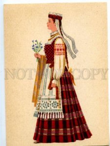 153489 LITHUANIA Folk Costume of Women KLAIPEDA old postcard
