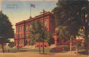 High School Pawtucket Rhode Island 1909 postcard