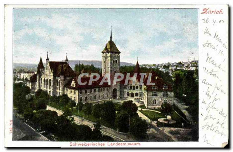 Old Postcard Switzerland Zurich Schweizrisches Landesmuseum