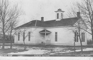 Postcard RPPC 1908 Nebraska Phillips Public School Olson Photograph NE24-157