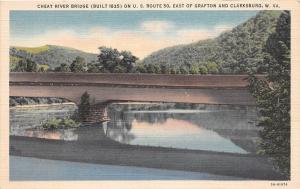 D67/ Clarksburg West Virginia WV Postcard Linen Covered Bridge Cheat River