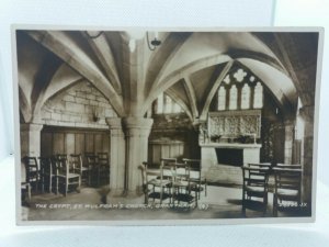 Vintage Rp Postcard The Crypt St Wulframs Church Grantham Real Photo Valentines