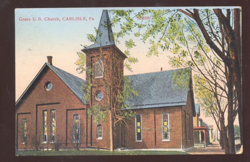 CARLISLE PENNSYLVANIA PA. GRACE UNITED BRETHREN CHURCH VINTAGE POSTCARD