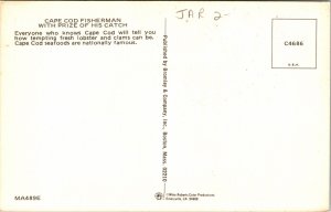 Cape Cod Fisherman Prize Lobster Catch Crab Trap Cape Cod Mass Chrome Postcard 