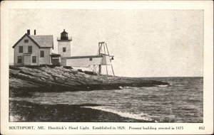 Southport Maine ME Hendrick's Head Light Lighthouse Vintage Postcard