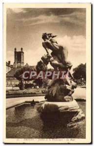 Old Postcard Troyes Jardin De La Prefecture