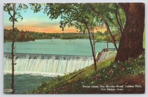 State View~Falls @ Des Moines River Loomis Park Fort Dodge IA~Vintage Postcard