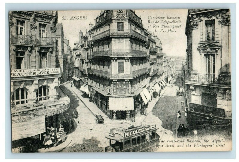 Circa 1905-10 Carrefour Rameau Rue de l' Aiguellerie, Angers Vintage Postcard P8 