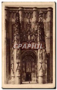 Old Postcard Albi Basilica and door entry