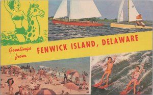 Postcard Greetings from Fenwick Island Delaware DE 1966