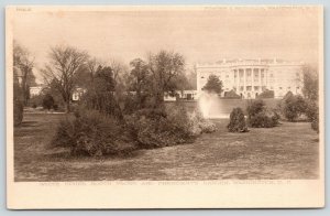 Washington D.C.~White House~South Front~President's Garden~Fountain~c1905 Sepia 