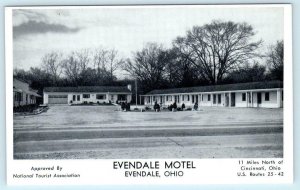 EVENDALE, Ohio OH ~ Roadside EVENDALE MOTEL c1950s Hamilton County Postcard