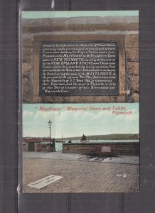 GREAT BRITAIN, PLYMOUTH, MAYFLOWER MEMORIAL STONE & TABLET, c1920 ppc., unused.