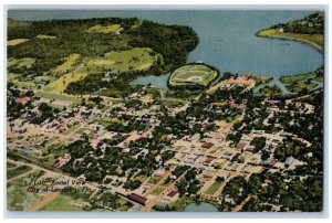 1958 Aerial View City of Leesburg Heart of the Citrus Belt Florida FL Postcard