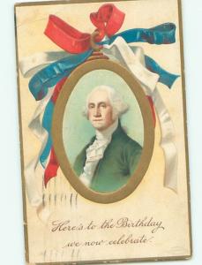 Divided-Back GEORGE WASHINGTON SCENE Patriotic Postcard AB0221