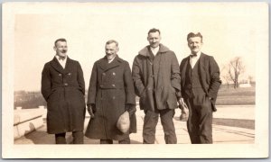 Portrait of Four Beard Men, Wearing Coat, Black & White, RPPC, Vintage Postcard