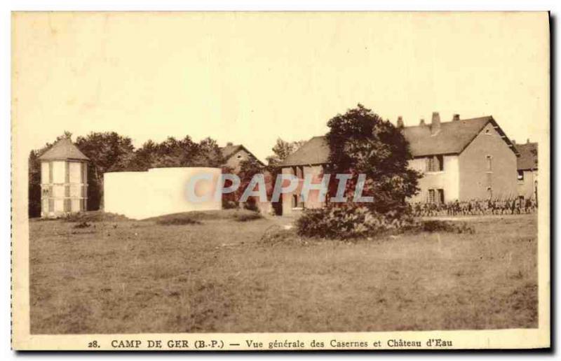 Old Postcard Camp Ger Vue generale barracks and Chateau d & # 39eau