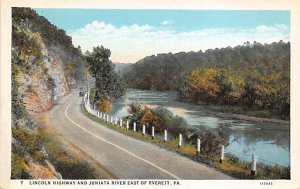 Lincoln Highway and Juniata River Everett, Pennsylvania USA