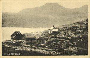 denmark, Faroe Islands, KVIVIG KVÍVÍK, Partial View (1930s) Postcard