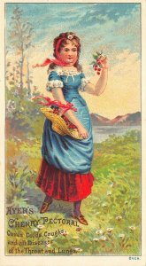 Lowell MA Ayer's Cherry Pectoral 1880's 2.75 x 5 Tradecard