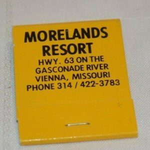 Morelands Resort Boats for Hire Vienna Missouri 20 Strike Orange Matchbook