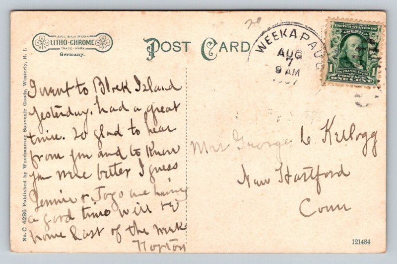 1907 Brightman's Pond  Westerly  Rhode Island Postcard