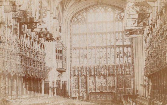 St Georges Chapel The Choir Windsor Castle Antique Real Photo Postcard