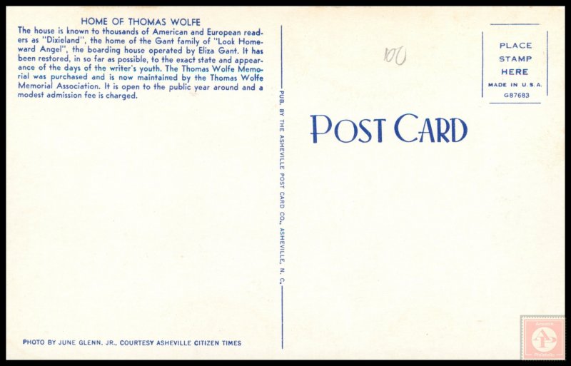 Thomas Wolfe Memorial, 48 Spruce St., Asheville, NC