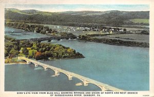 Bridges and Union of North and West Branch Susquehanna River - Sunbury, Penns...