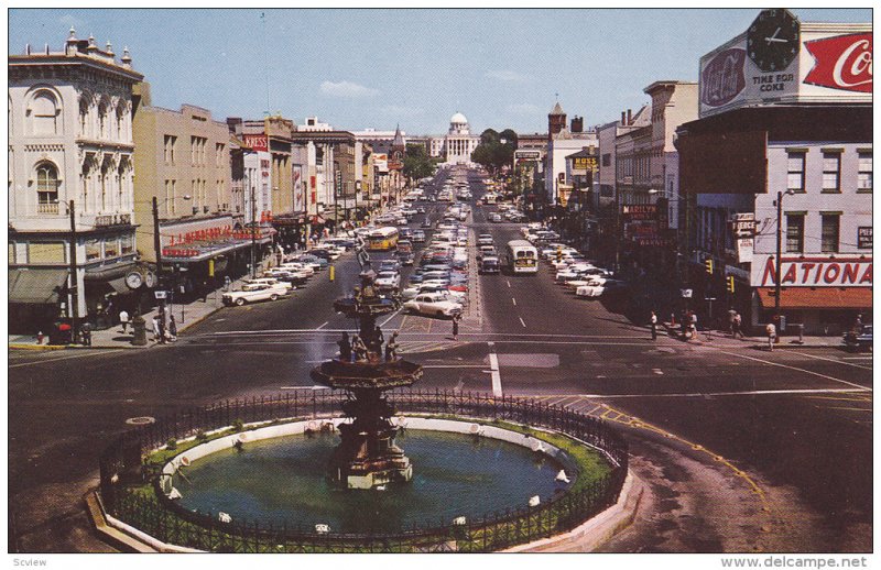 Dexter Avenue Toward The State Capitol, Store Fronts, MONTGOMERY, Alabama, 19...