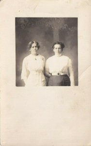 Vintage Véritable Photo Carte Postale Azo Cppr Ethel & Amanda Nelson Portrait