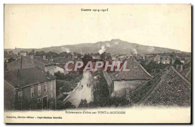 Old Postcard Pont a Mousson bursting shells