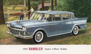 Postcard Car Automobile 1959 Rambler Super 4 Door Sedan