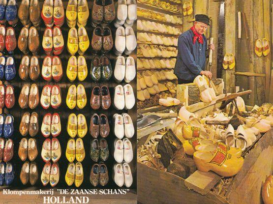 Dutch Clogs Shoe Maker Clog Making Craft Holland 2x Postcard