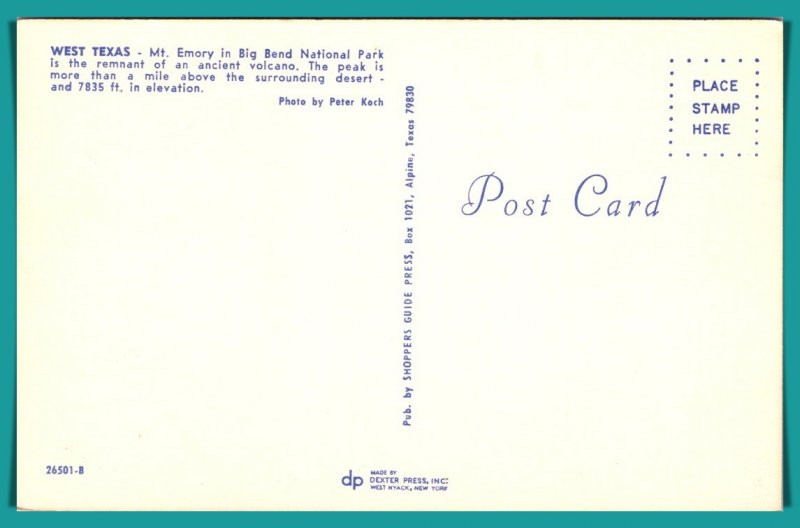 Texas - Mt Emory - Big Bend National Park - [TX-139]