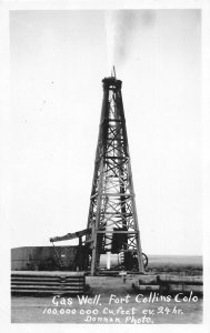 J5/ Fort Collins Colorado RPPC Postcard c1920s Gas Well Derrick  25