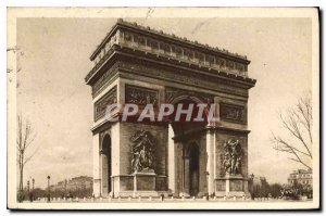 Old Postcard Paris Arc de Triomphe