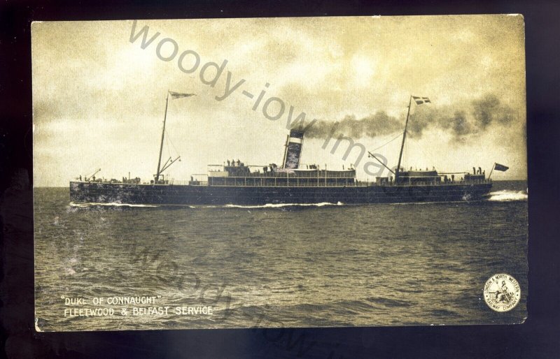 f2298 - L&NW Railway Ferry - Duke of Connaught (Fleetwood/Belfast) - postcard