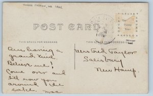 1912 View Of Lake Boat North Sutton New Hampshire NH RPPC Photo Antique Postcard